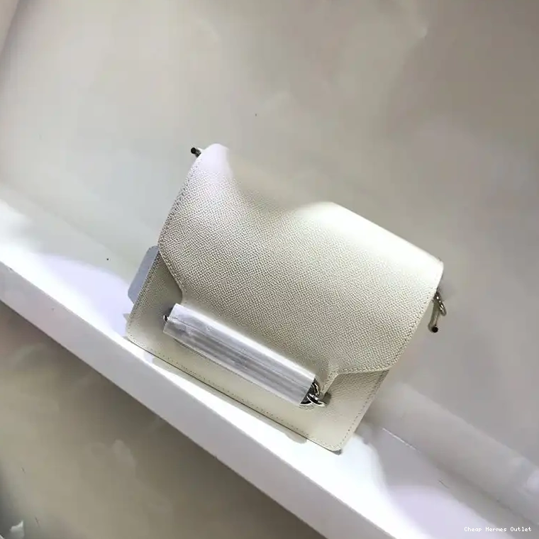 Hardware White Leather Epsom In Roulis Hermes Palladium Bag 0510